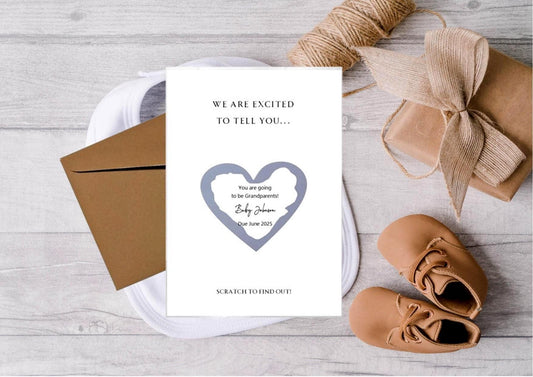 Pregnancy Announcement Scratch Off Card: Grandchild Reveal New Baby surprise