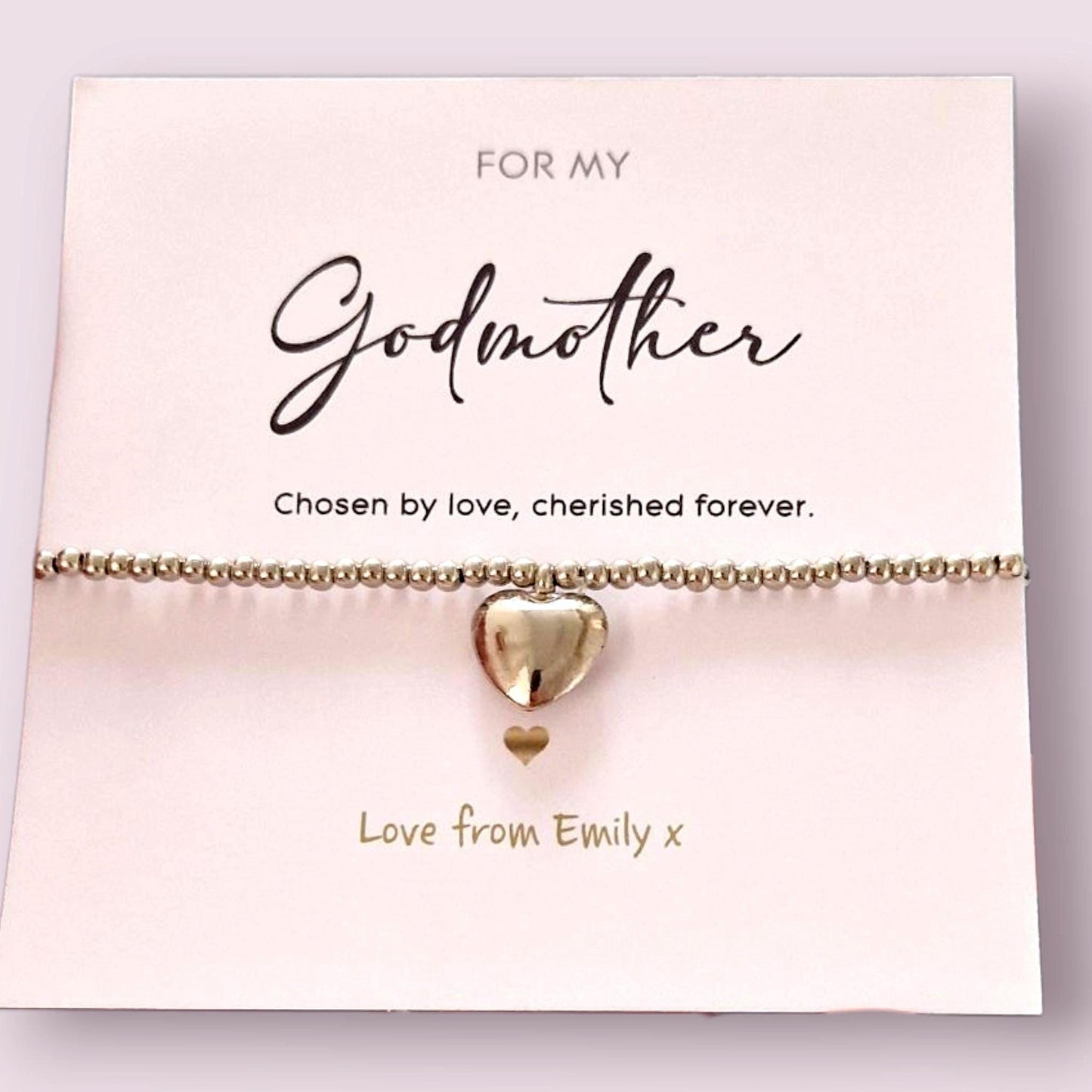 For my Godmother - Personalised Godmother Bracelet: Meaningful Keepsake Gift - Chosen with love, cherished forever MC101