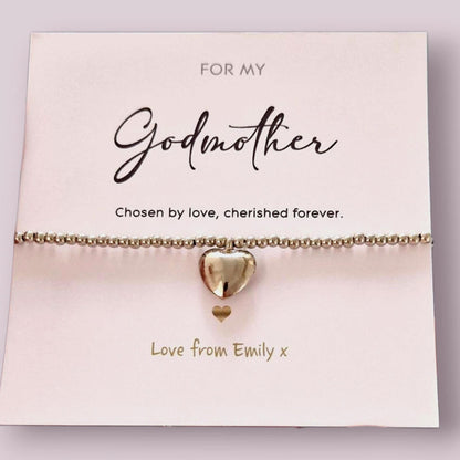 For my Godmother - Personalised Godmother Bracelet: Meaningful Keepsake Gift - Chosen with love, cherished forever MC101