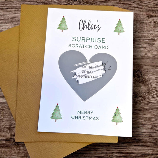 Personalised Scratch and Reveal Christmas Card: Surprise Gift Xmas Card