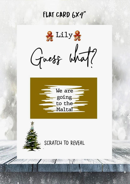 Personalised Christmas, Festive, Birthday Surprise Scratch Off Card: Holiday Reveal, Surprise Gift