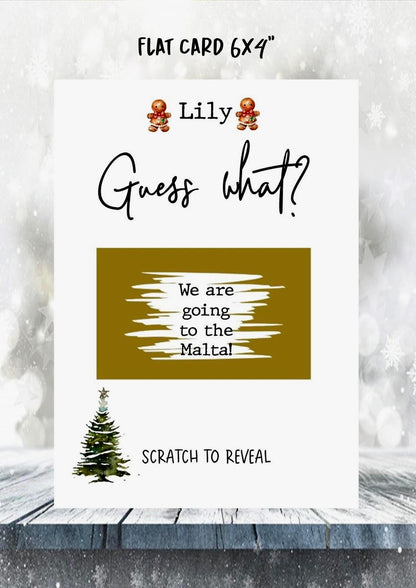 Personalised Christmas, Festive, Birthday Surprise Scratch Off Card: Holiday Reveal, Surprise Gift