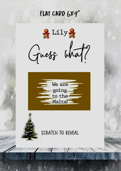 Personalised Christmas, Festive, Birthday Surprise Scratch Off Card: Holiday Reveal, Surprise Gift