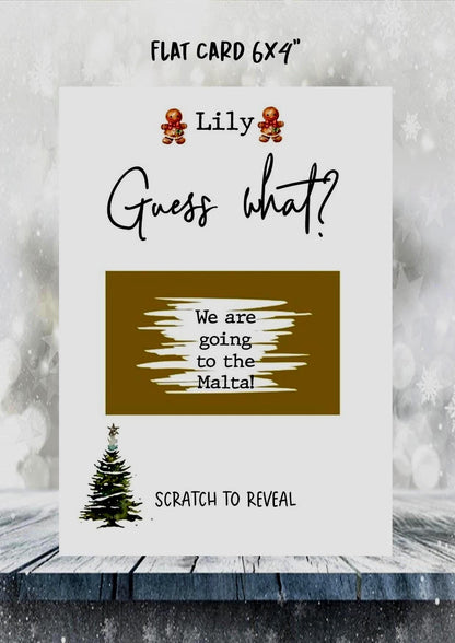 Personalised Christmas, Festive, Birthday Surprise Scratch Off Card: Holiday Reveal, Surprise Gift