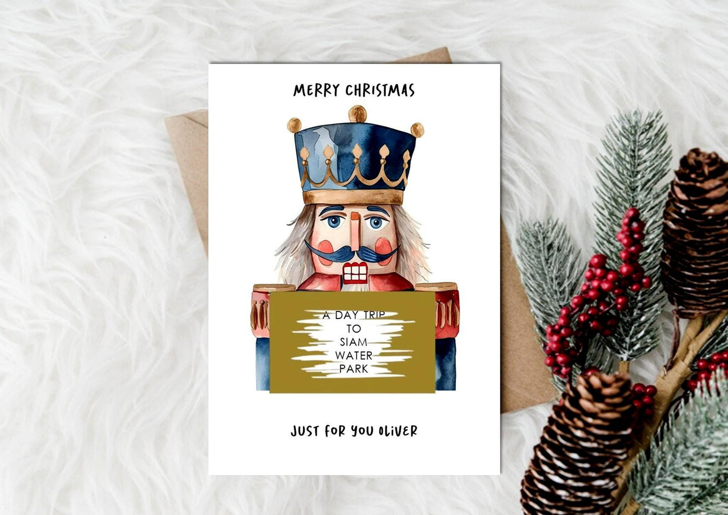 Personalised Nutcracker Christmas Gift Scratch Card: Surprise Gift Reveal