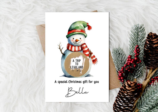 Personalised Snowman Christmas Gift Scratch Card: Surprise Gift Reveal