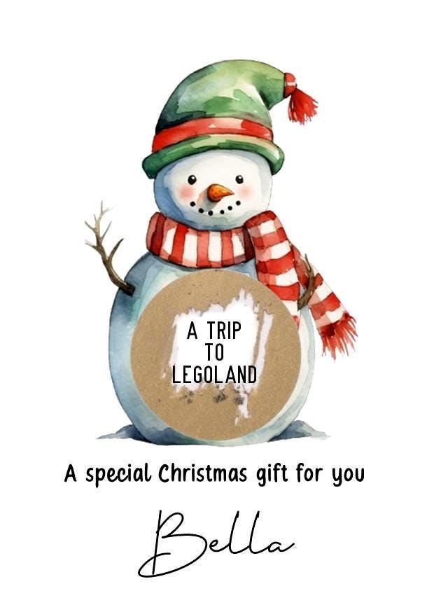 Personalised Snowman Christmas Gift Scratch Card: Surprise Gift Reveal