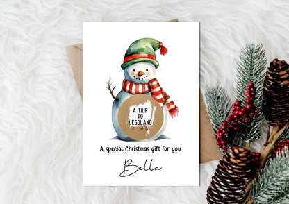 Personalised Snowman Christmas Gift Scratch Card: Surprise Gift Reveal