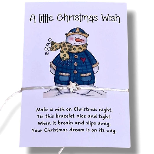 BULK - A Little Christmas Wish Bracelet | Christmas Gift | Christmas Car Wish Bracelet | PTA Gift | Bulk Gift | Snowman