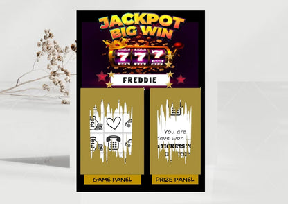 Scratchcard Jackpot Big Win I Personalised Reveal, Surprise Holiday, Reveal Gift, fun gift, Christmas, Birthday