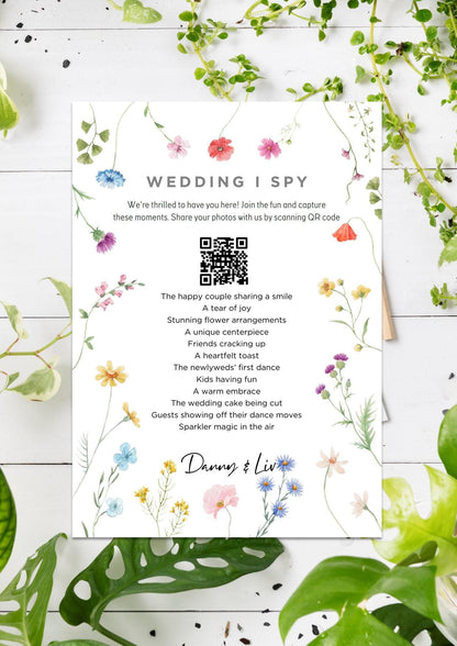 Personalised Wedding Photo Sharing Cards: I Spy Game (A7 Size)