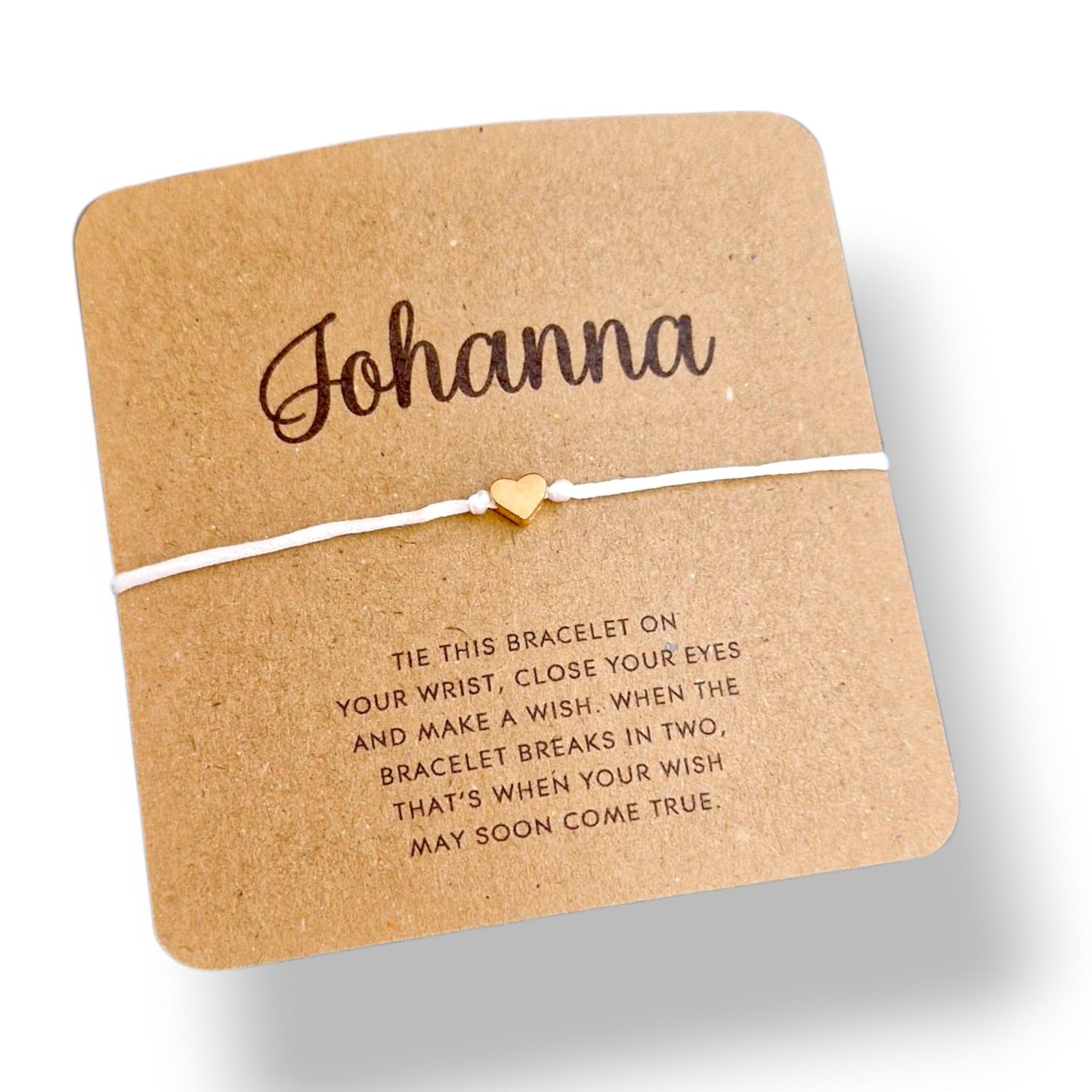 Personalised Wish Bracelet: Custom Name Charm Jewellery Gift - Eco friendly card