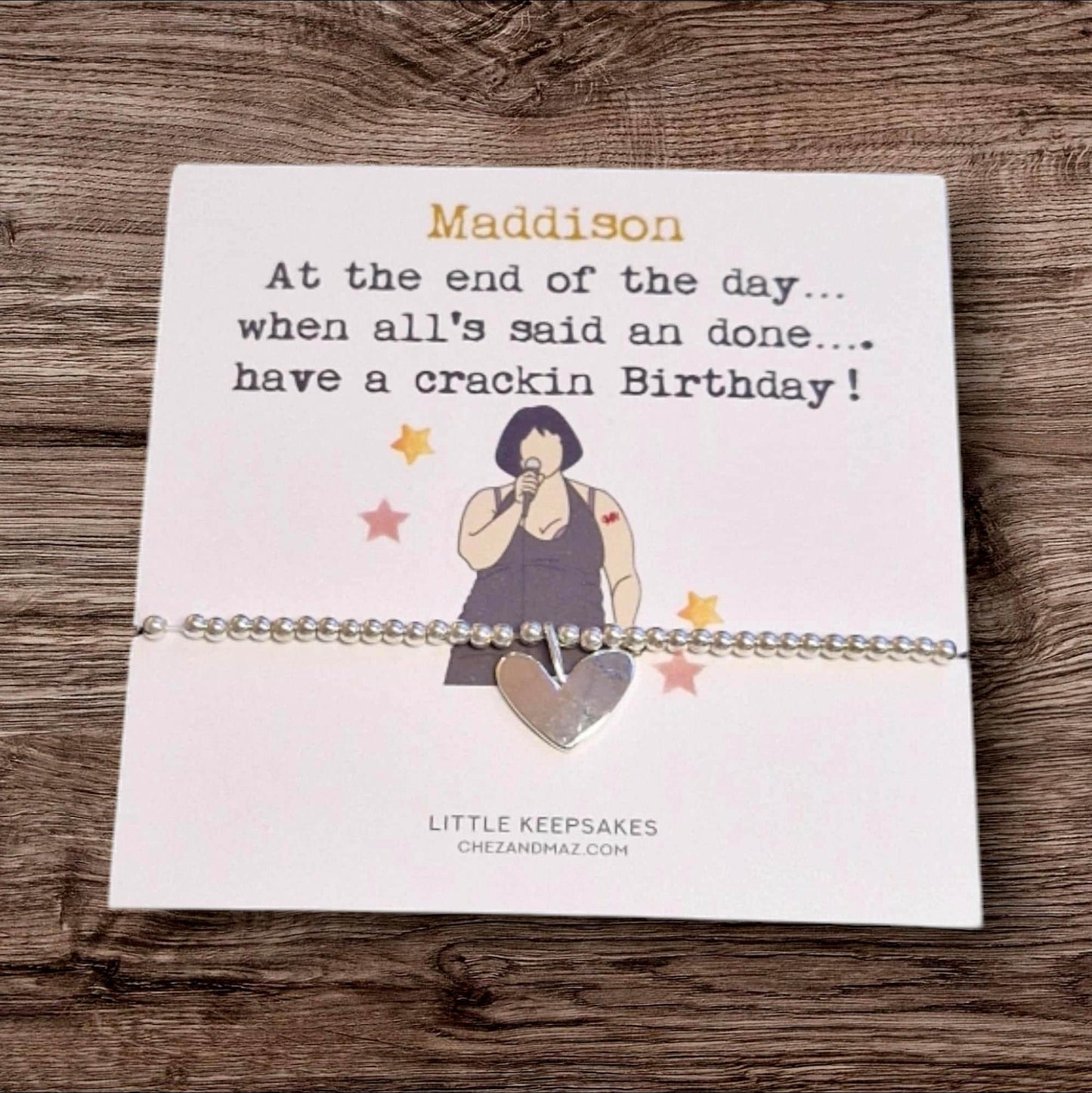 Personalised Gavin & Stacey Inspired Birthday I Nessa I Silver Plated Charm Bracelet I End of the Day, Crackin Birthday I Friendship Gift