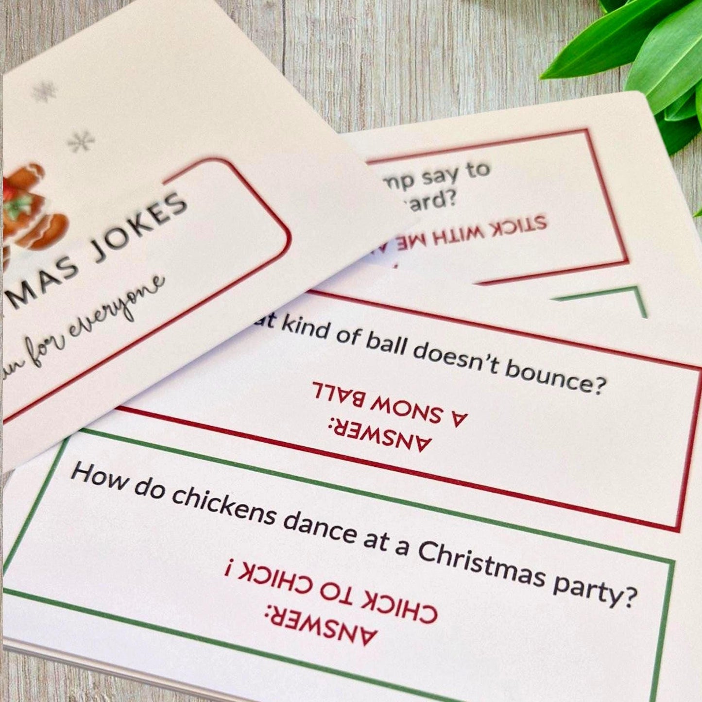 Christmas Jokes: Funny Holiday Cards, Kids Party Favours - Cracker - Small - 15 cards 30 jokes