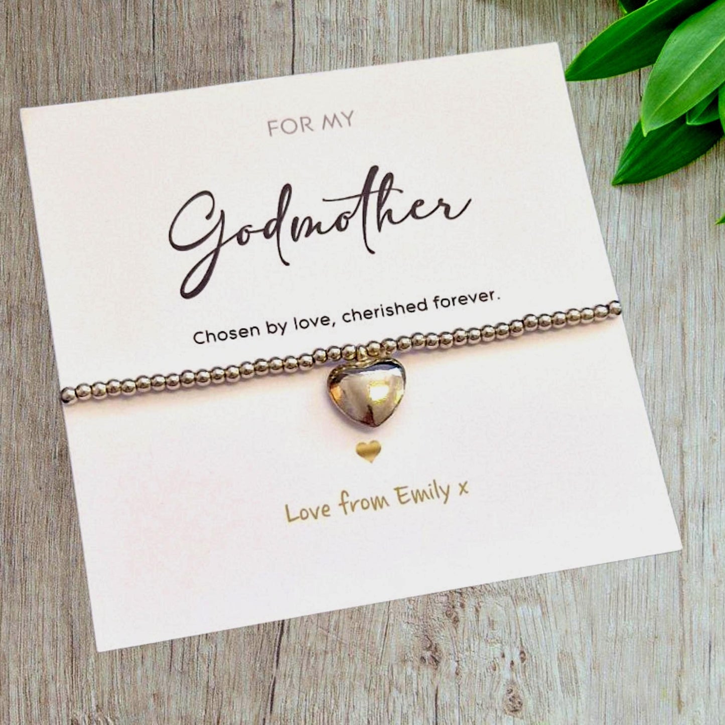 For my Godmother - Personalised Godmother Bracelet: Meaningful Keepsake Gift - Chosen with love, cherished forever MC101