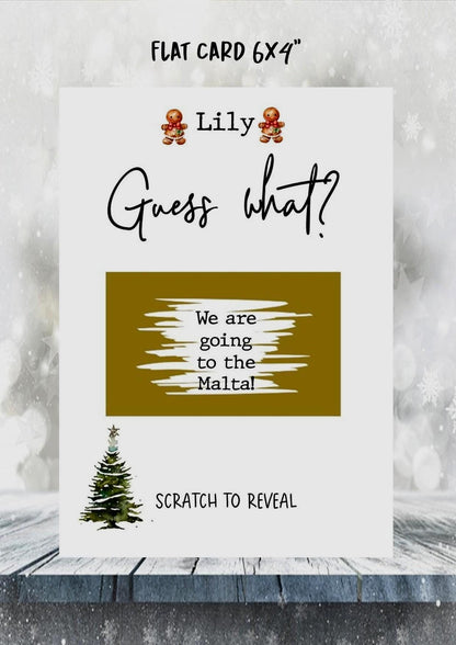 Personalised Christmas, Festive, Birthday Surprise Scratch Off Card: Holiday Reveal, Surprise Gift