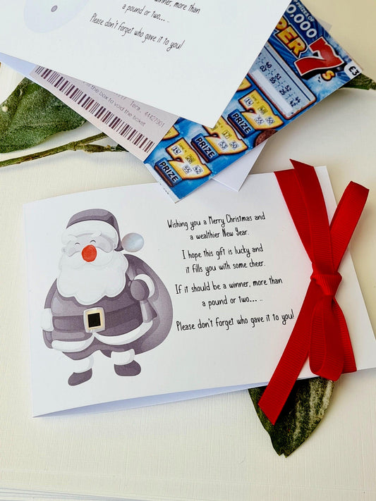 Scratch Card Holder Gift, Novelty Christmas Lottery Ticket Holders, Table Decoration -Elf, Santa,Snowman,Reindeer, Tree Designs - GS2