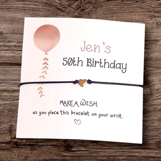 Balloon Birthday Wish String Charm Bracelet - Party Goodie Bag Filler - Personalised - Any Age - Birthday Weekend - Celebration- YY7