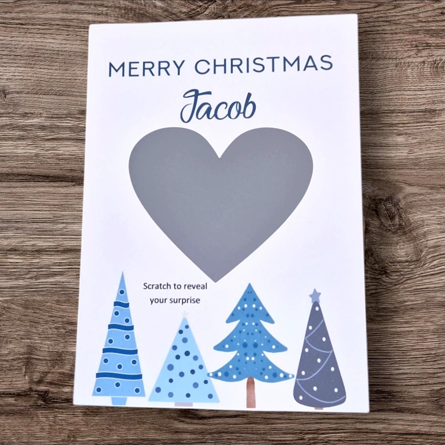 Personalised Trees Christmas scratch and reveal card - Christmas surprise - Card - christmas gift - surprise gift - scratch and see