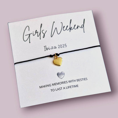 Girls Trip I Girls Holiday I Girls Weekend Wish Bracelet: Minimalist Friendship Jewellery