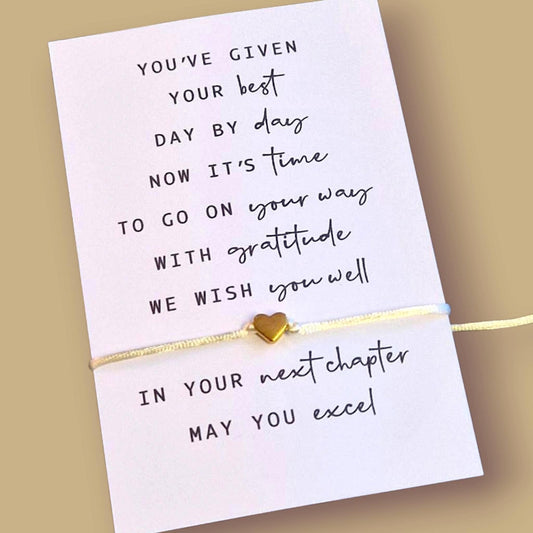 Farewell Wish Bracelet: New Adventure, Bon Voyage Gift