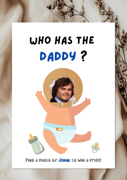 Printed Baby Shower Game Who Has The Daddy Scratch Off, Scratch Off Baby Shower Game, Who Has the Daddy Celebrity Edition, Baby Shower Games
