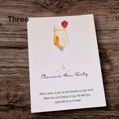 Personalised Cocktail Wish Bracelet: Hen Party Favours,  Hen Do, Team Bride