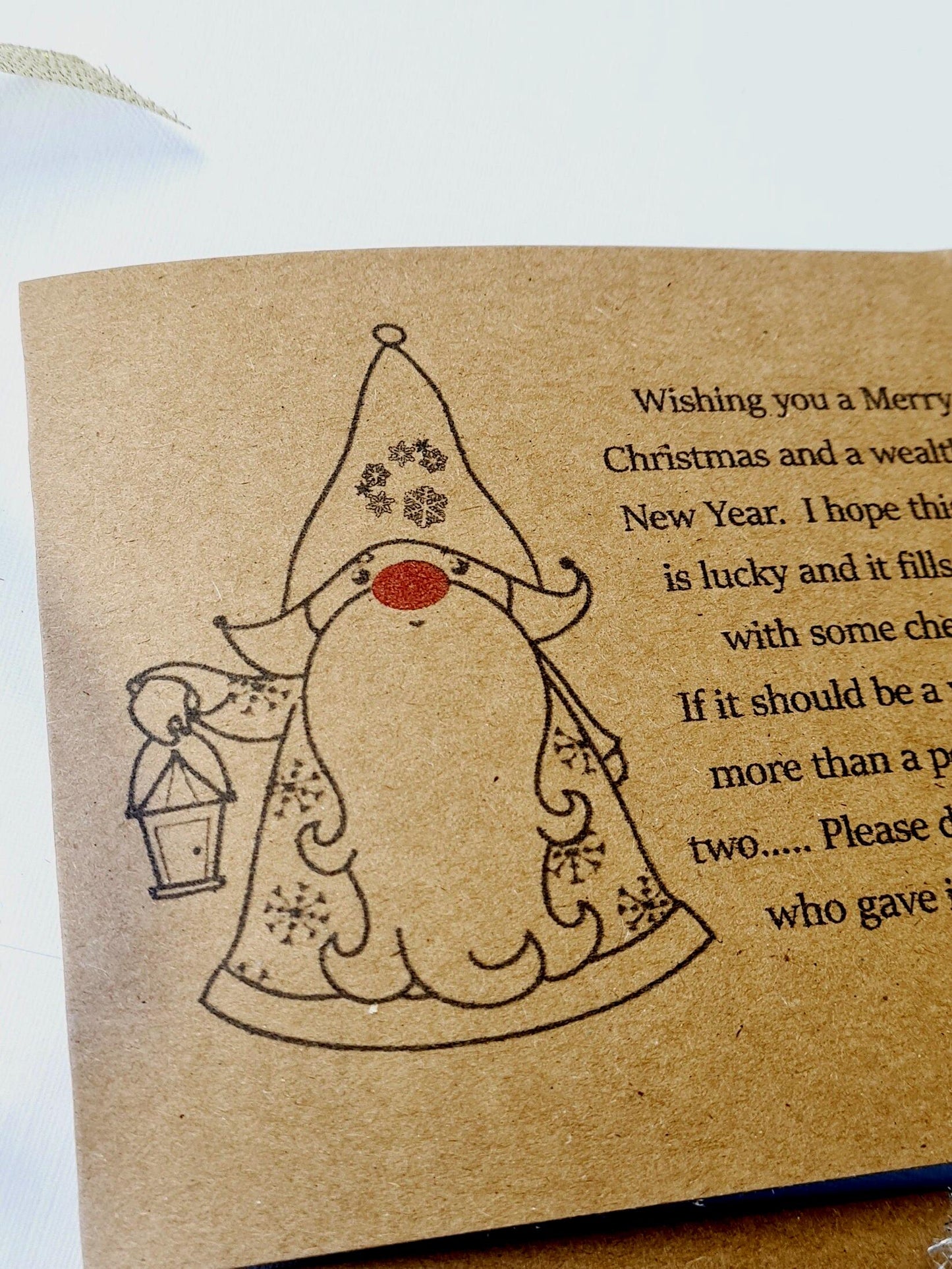 Novelty Christmas Lottery Ticket Holders - Scratch Card Gift Card - Table Decoration - Festive - Brown - Recycled Card