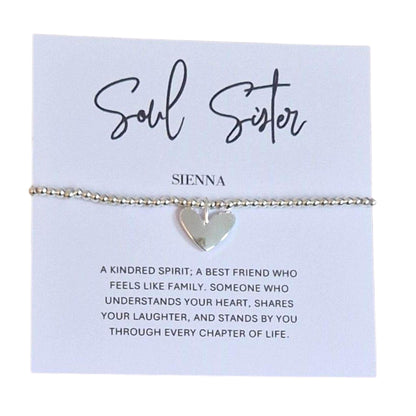 Soul sister Silver Bracelet Personalised- Birthday gift for friend Thank you Bestie Christmas Gift For Friend - Kindred Spirit