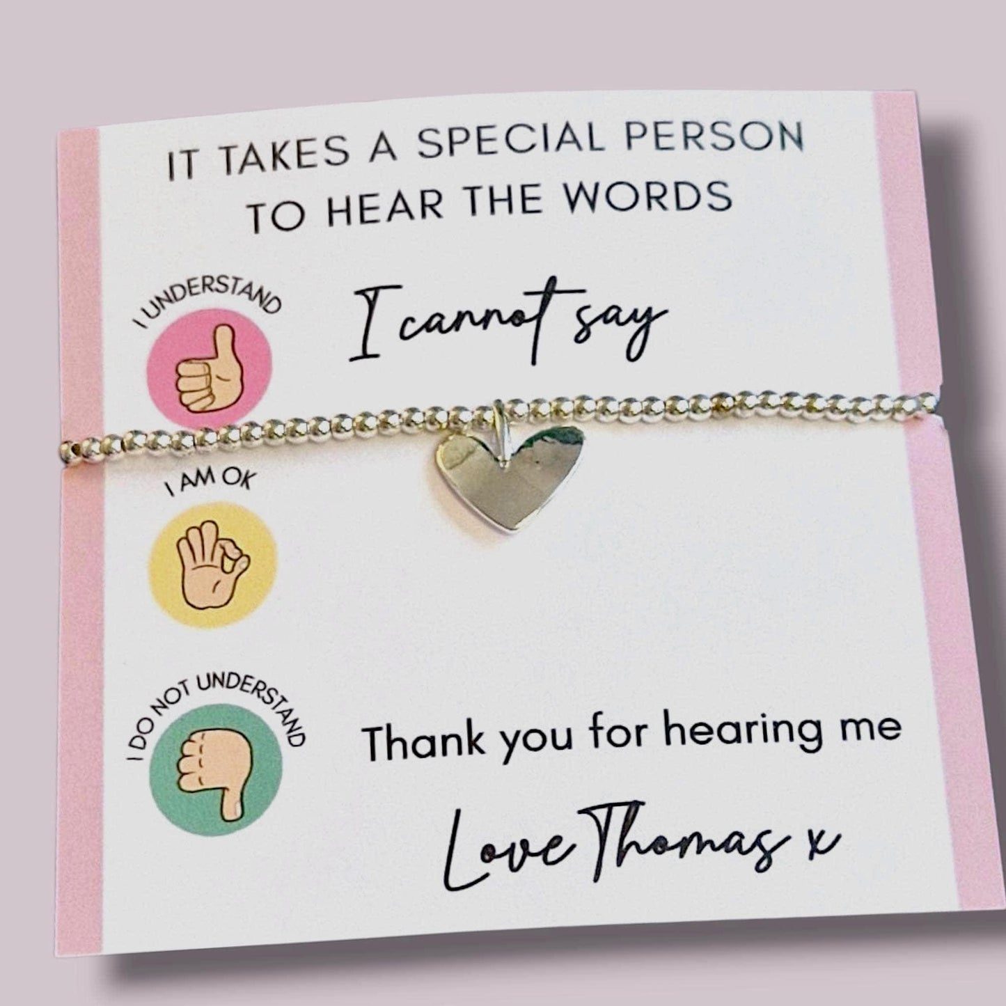 Teacher Appreciation Bracelet: Silver Plated Gift for Special Education - Non Verbal