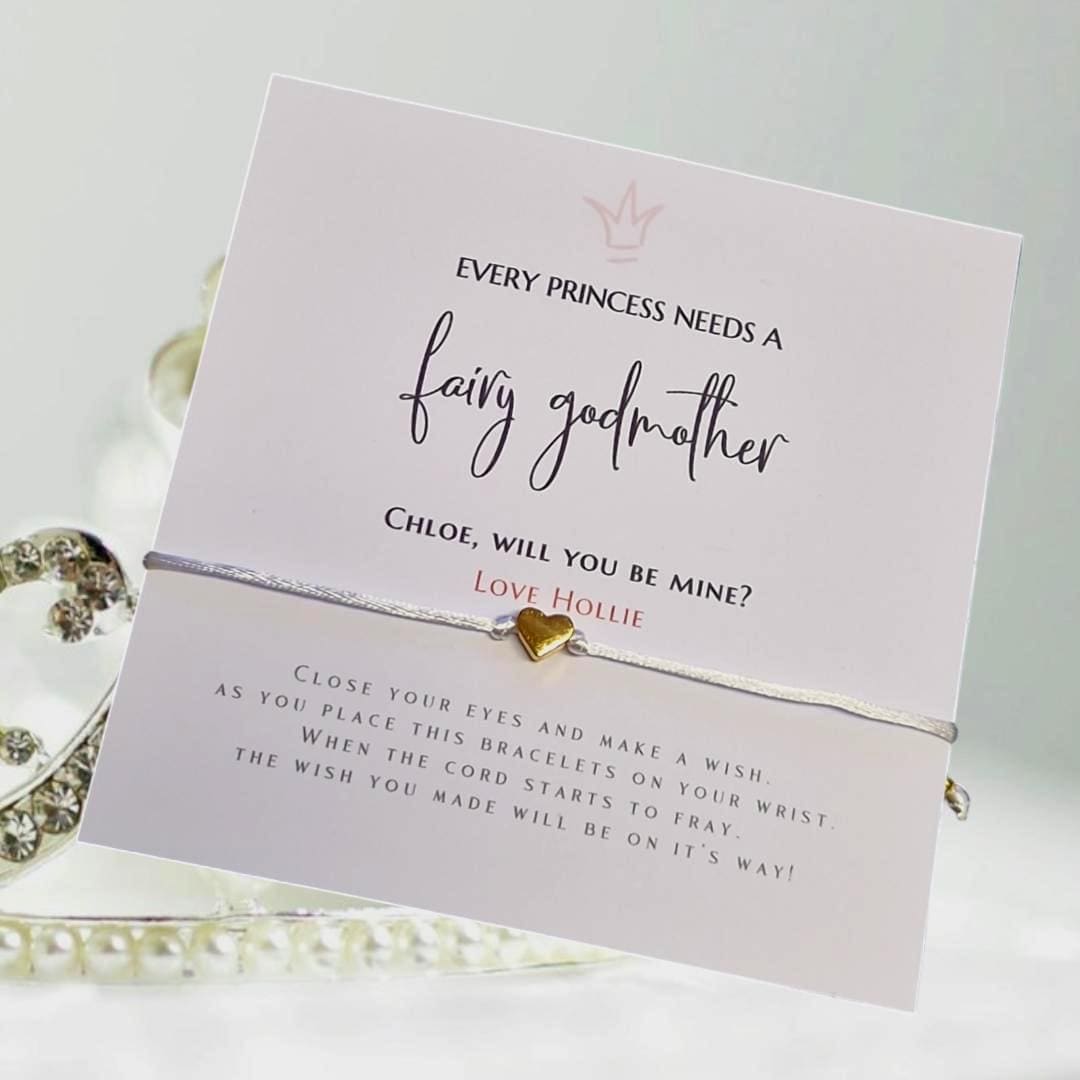 Personalised Fairy Godmother Proposal Card: Wish Bracelet Christening Gift