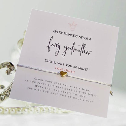 Personalised Fairy Godmother Proposal Card: Wish Bracelet Christening Gift
