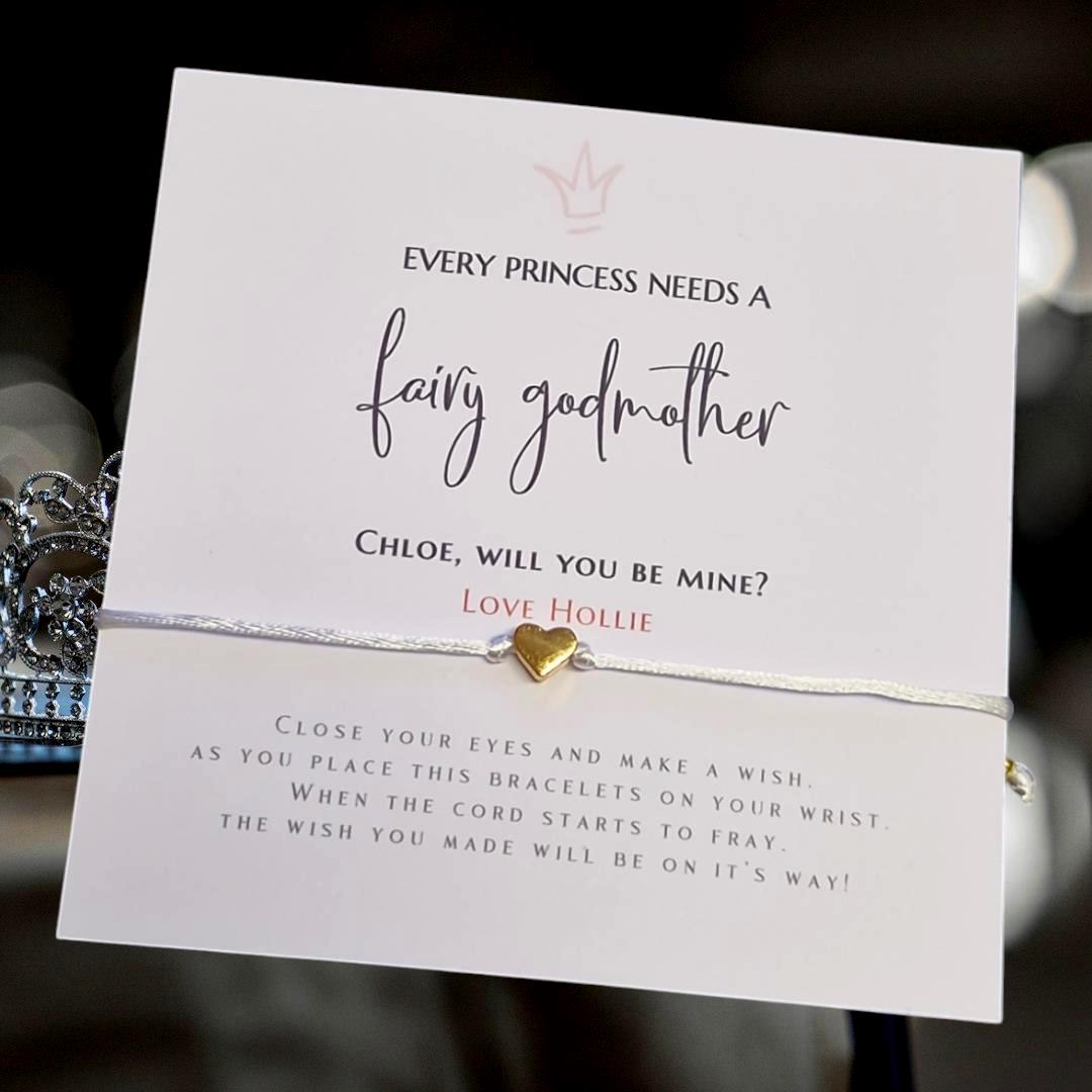 Personalised Fairy Godmother Proposal Card: Wish Bracelet Christening Gift