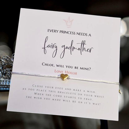 Personalised Fairy Godmother Proposal Card: Wish Bracelet Christening Gift