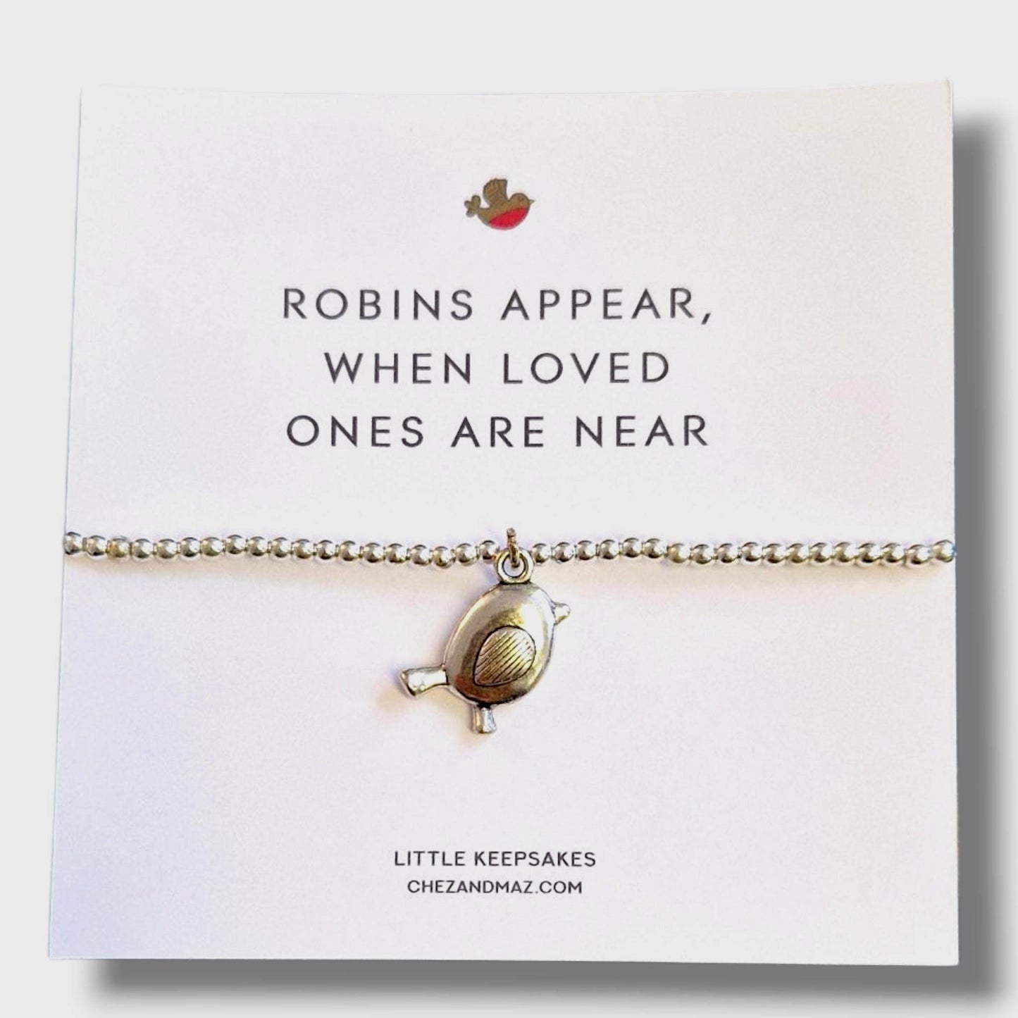 Robin's appear, when loved ones are near, Grief, Loss, Silver plated charm bracelet - Memorial Gift, Personalised, birthday c599