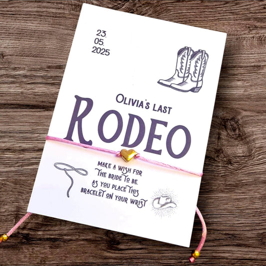 Last Rodeo Hen Party Wish Bracelets - Personalised  - Goodie Bag Filler - Hen Weekend, Hen Do, Team Bride Cowgirl - Bride to Be - rod2