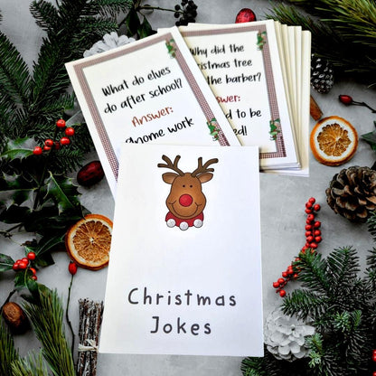 Children's Kids Christmas Jokes 20, Cracker/Stocking Fillers I Table Decor I Advent Calendar Filler I Christmas Crackers Craft I Festive Fun