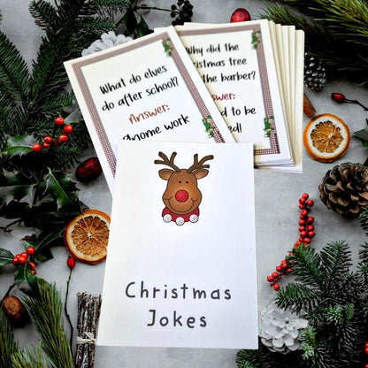Children's Kids Christmas Jokes 20, Cracker/Stocking Fillers I Table Decor I Advent Calendar Filler I Christmas Crackers Craft I Festive Fun