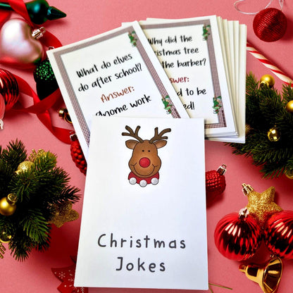Children's Kids Christmas Jokes 20, Cracker/Stocking Fillers I Table Decor I Advent Calendar Filler I Christmas Crackers Craft I Festive Fun