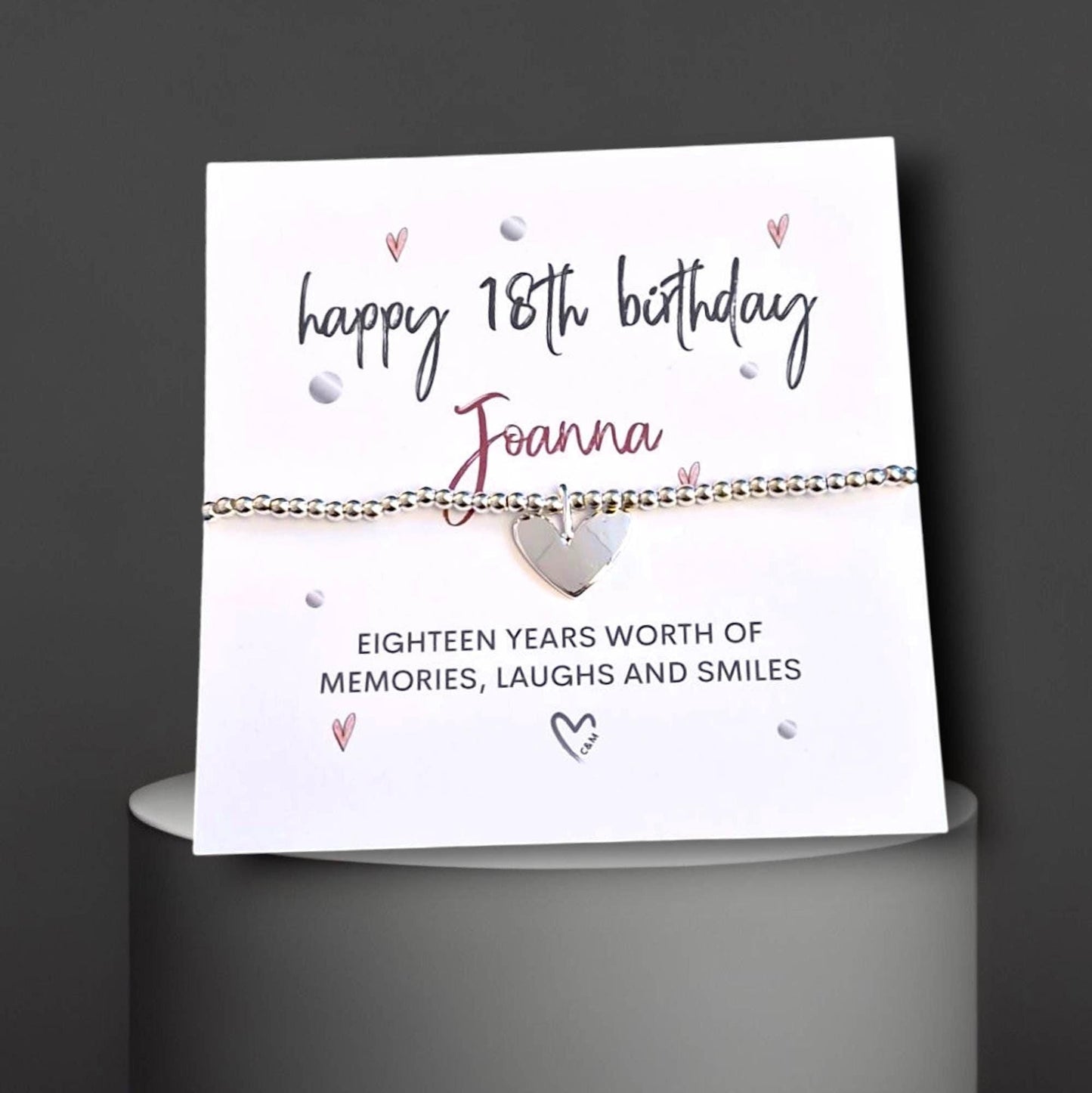 Personalised 18th Birthday Silver Plated Charm Bracelet, Keepsake