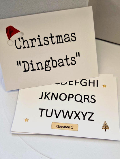 Christmas Dingbats Game: Festive Table Talkers, Cracker Fillers, Stocking Filler, 20 Dingbat cards