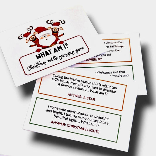 What Am I? Christmas Card Game – Trivia Game for Family & Friends – Festive Activity for Christmas Gatherings – Holiday Party Game