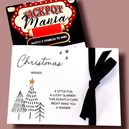 Novelty Christmas Scratchcard Lottery Ticket Holders - Christmas Trees Black and Gold - Gift -Table Decoration - Festive - BC500