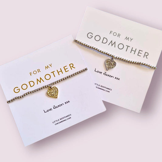 For my Godmother, Our Godmother , Fairy Godmother, Guide parent- Personalised Godmother Bracelet: Meaningful Keepsake Gift