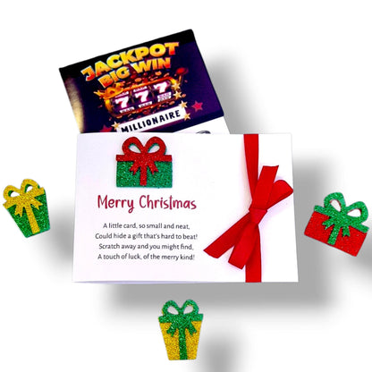 Funny Christmas Gift Box Christmas Lottery Ticket Holder: Novelty Festive Favour - Scratch Card Holder - Table Favour - Cracker Alternative