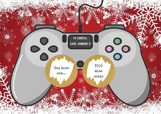 Christmas Gamer Scratch Card – Holiday Surprise for Gamers, Funny Scratch Off Card, Video Game Christmas Gift for Him or Her - Reveal