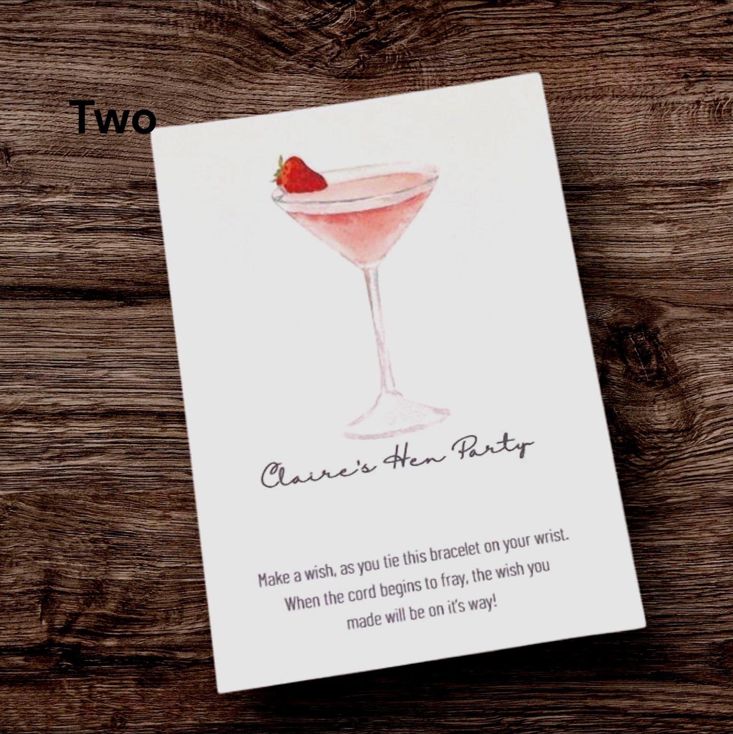 Personalised Cocktail Wish Bracelet: Hen Party Favours,  Hen Do, Team Bride