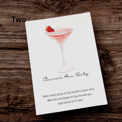 Personalised Cocktail Wish Bracelet: Hen Party Favours,  Hen Do, Team Bride