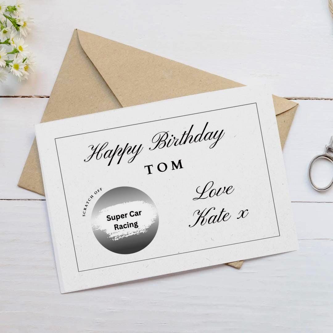 Personalised Classy Birthday Scratch To Reveal Voucher, Special Birthday Surprise Scratch Card, Customised, Birthday ticket, add event