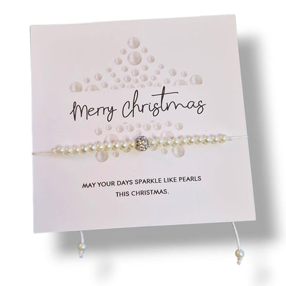 Pearl Wish Bracelet – Christmas Gift for Her, Elegant Wish Bracelet, Handmade Jewellery, Stocking Filler, Secret Santa